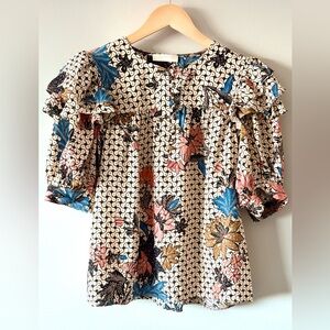 Ulla Johnson Silk Ruffle Blouse – Size 6